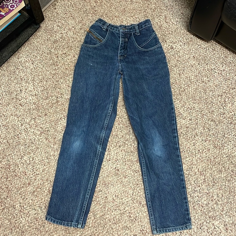 Vintage 80s/90s high rise silver jeans